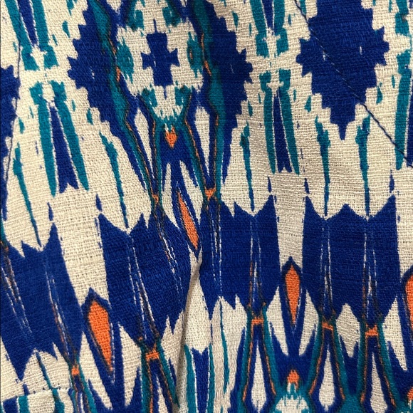 Plenty by Tracy Reese Blue and White Dress with Orange Blue fixed sash detail - Picture 7 of 16